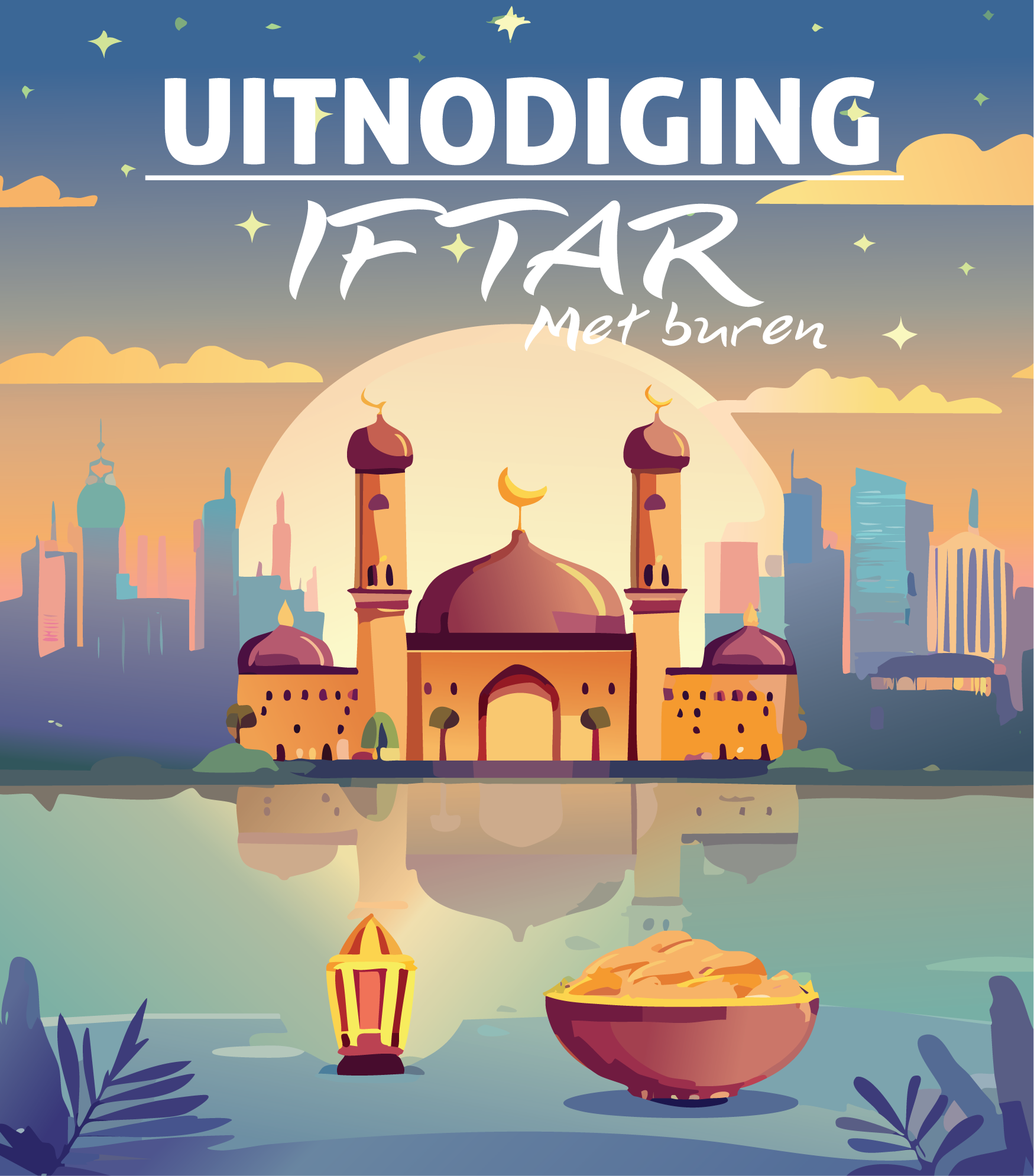 Kom samen het vasten verbreken tijdens onze Iftar!